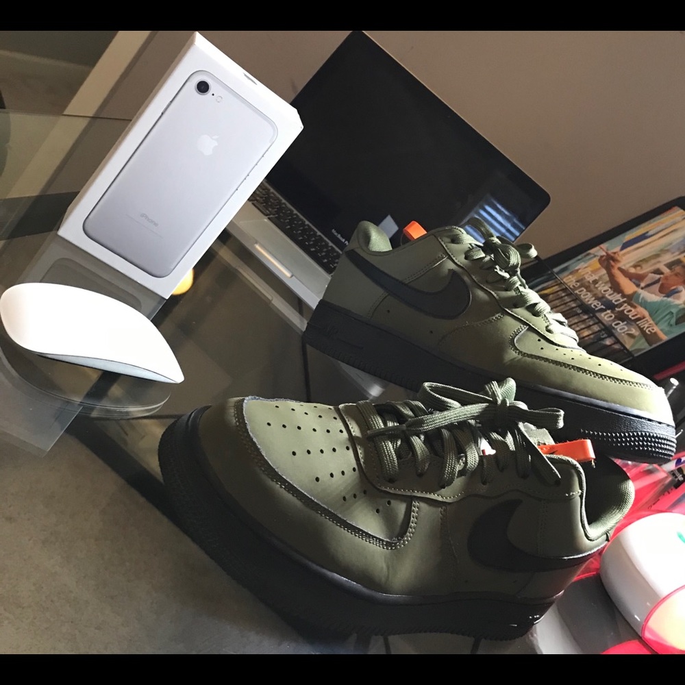 “Nike Air Force One” Olive Green/Black/Orange